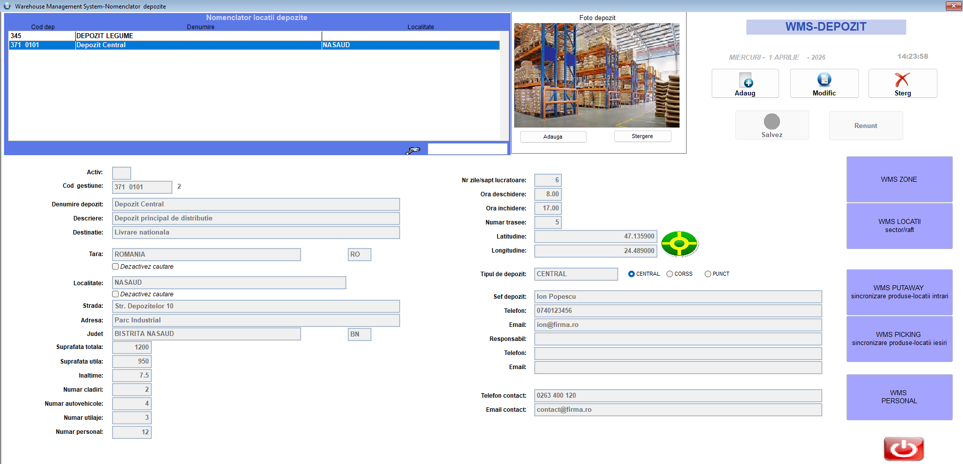 Formular WMS Depozit
